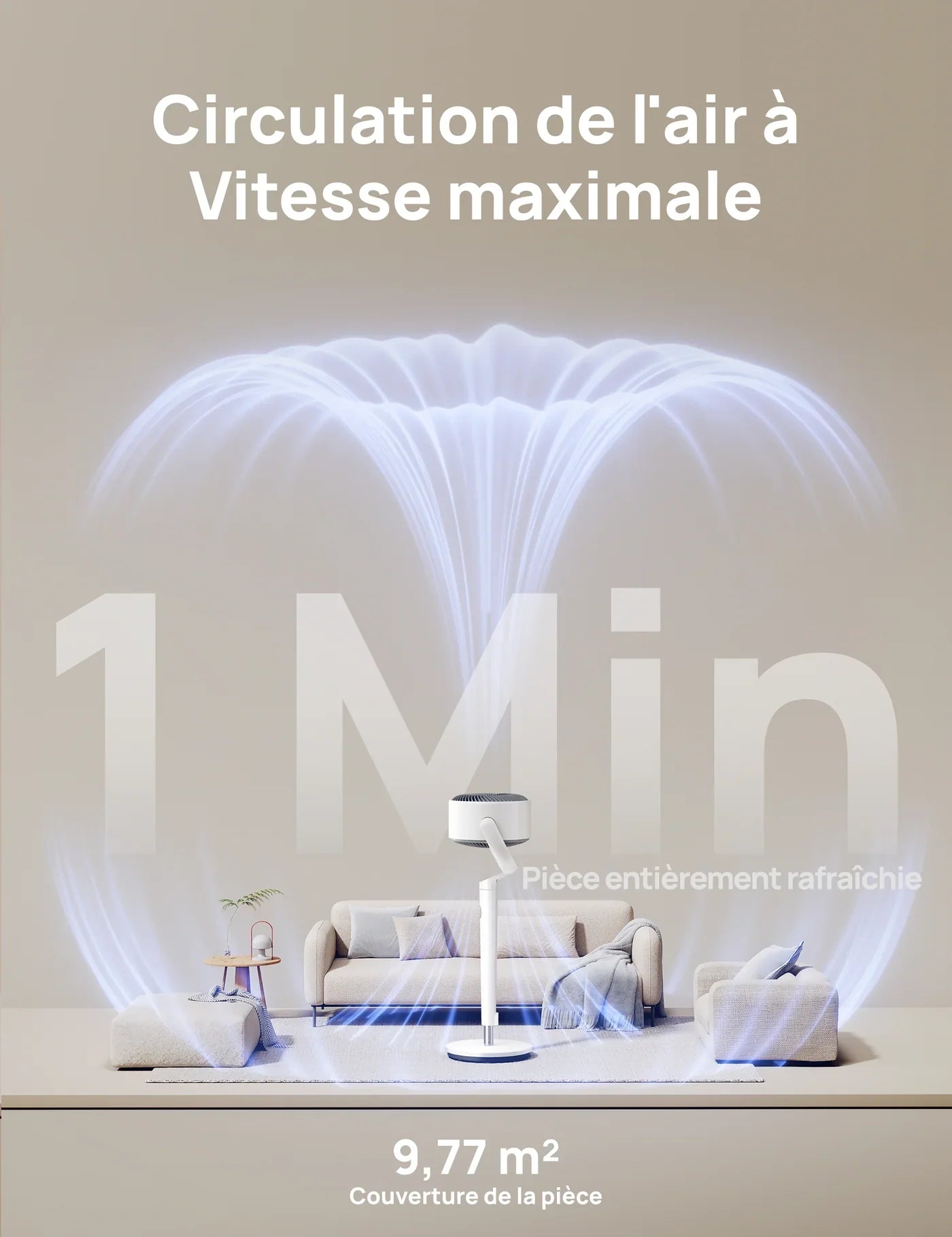 Ventilateur Pivotant Intelligent  TurboPoly™  – L’Air, enfin réinventé.