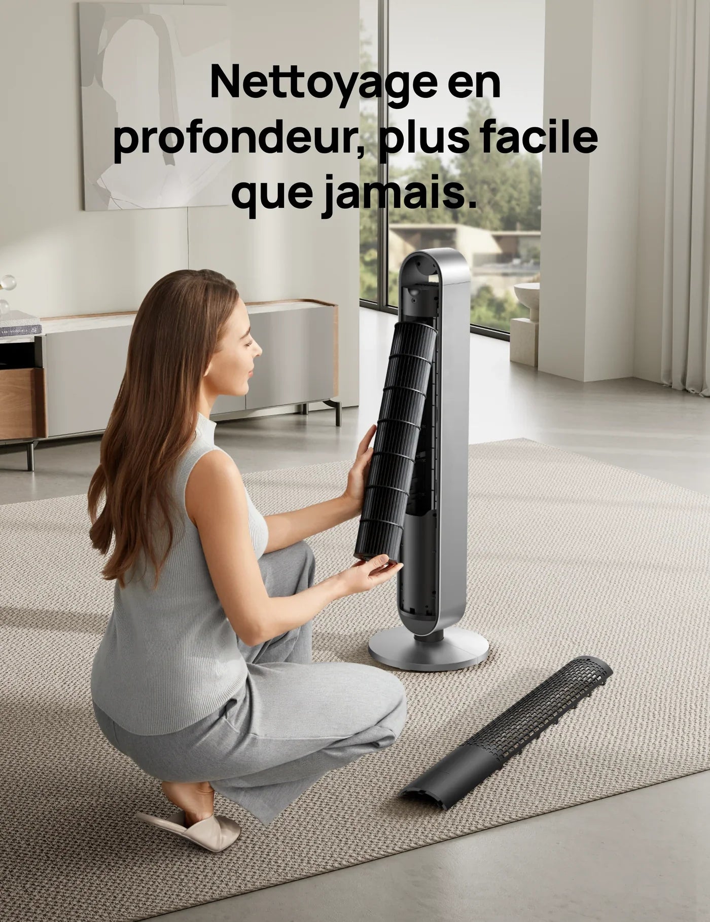 Ventilateur Colonne Intelligent   – Le souffle de la modernité.
