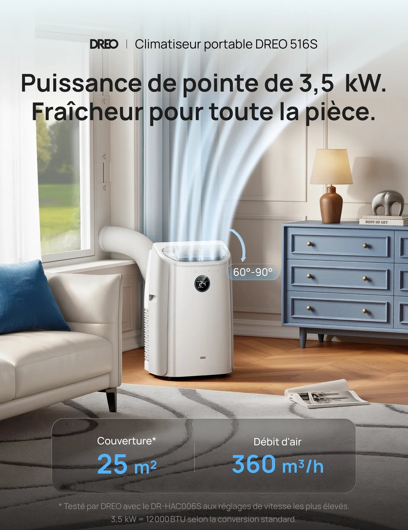 Climatiseur Portable Intelligent 516S – Le confort absolu, maîtrisé.