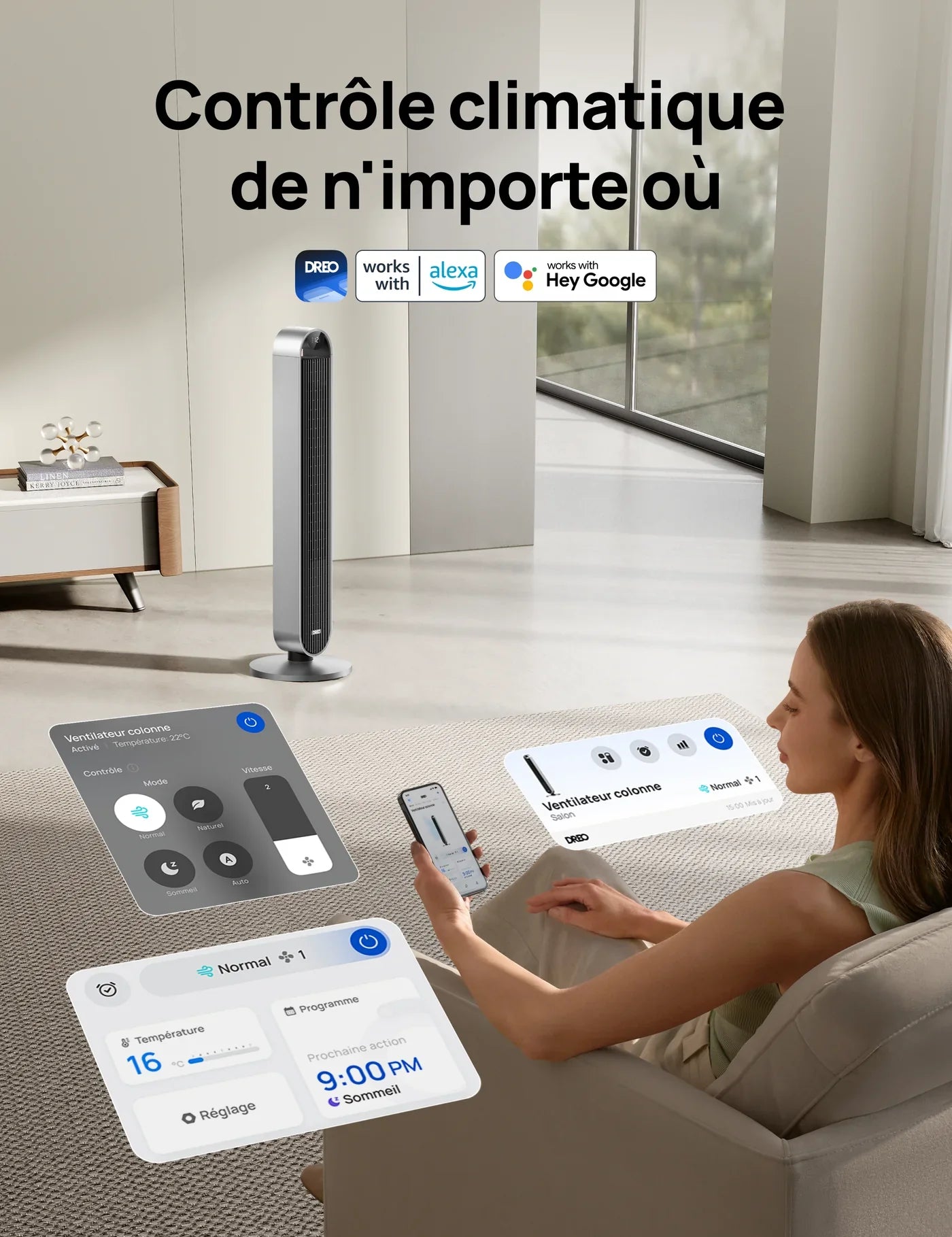 Ventilateur Colonne Intelligent   – Le souffle de la modernité.